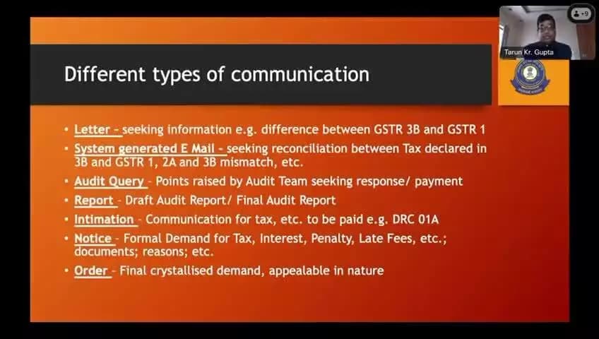 Different types of communication between taxpayers and Development. Do watch the video to understand great deal.