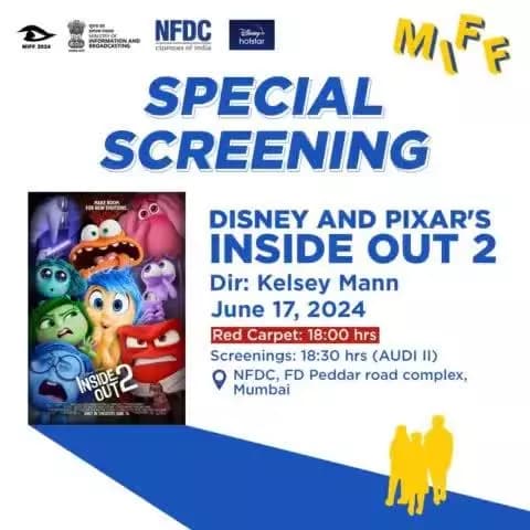 #MIFF2024 sets out the stage for special film screenings! 🎬🎞️
📽️ Join the screening of Disney & Pixar's Inside Out 2
