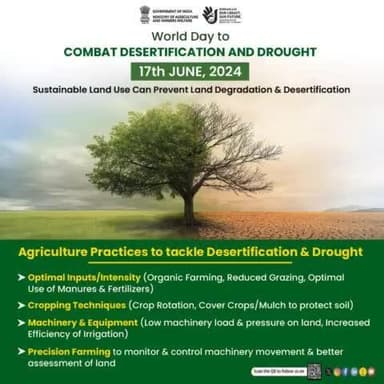 World #Combat #DesertificationAndDroughtDay
raises awareness about #sustainable land use to prevent land degradation, emphasizing practices such as planting more and more trees & adopting #sustainable agri practices.