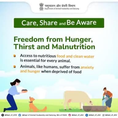 The first of the Five Freedoms is ensuring animals have access to fresh water and a diet that maintains their health and vigor. Proper nutrition is essential for their well-being. 🐶🥣
#AnimalRights #FreedomFromHunger