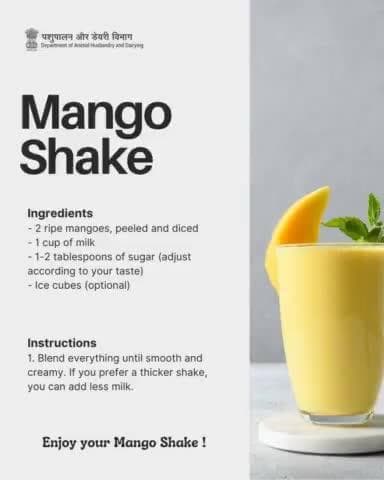 Savor the taste of summer with our irresistible Mango Shake recipe! Bursting with the sweetness of ripe mangoes and the creaminess of milk, it's the ultimate tropical indulgence in a glass.
#WorldMilkDay2024 #MangoShake #SummerVibes