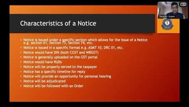 Characteristics of a notice under GST. For better understanding please watch the video.
#LearnwithCBIC