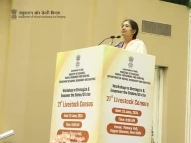 Smt. Varsha Joshi, Additional Secretary (CDD), DAH&D, Govt of India, delivered the keynote speech at the Workshop on Strategy & Empowering States/UTs for the 21st Livestock Census, held in New Delhi on June 25, 2024.
#livestockcensus