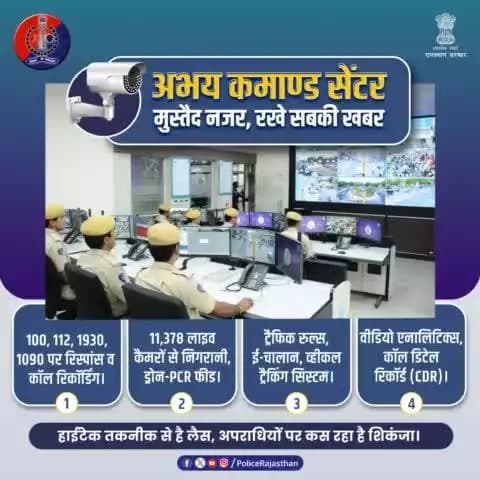 अपराधियों की निगरानी कर रही है तीसरी आंख।
प्रदेश के चप्पे-चप्पे पर पैनी नजर रख रहा है #अभय_कमांड_सेंटर।
हाईटेक हो रही है खाकी, निशाने पर हैं बदमाश।