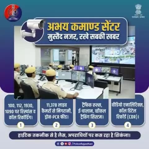 प्रदेश के चप्पे-चप्पे पर पैनी नजर रख रहा है #अभय_कमांड_सेंटर। हाईटेक हो रही है खाकी, निशाने पर हैं बदमाश।