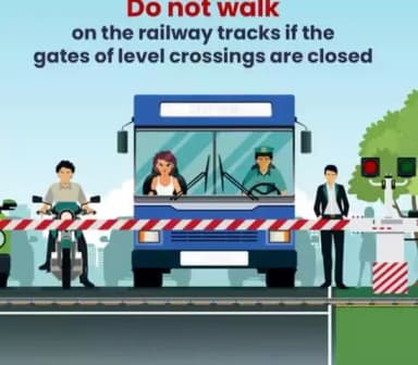 If a train is incoming and the gates of the level crossing are closed, then wait for the train to pass first before you cross the to the other side.
#ILCAD #LevelCrossingAwareness