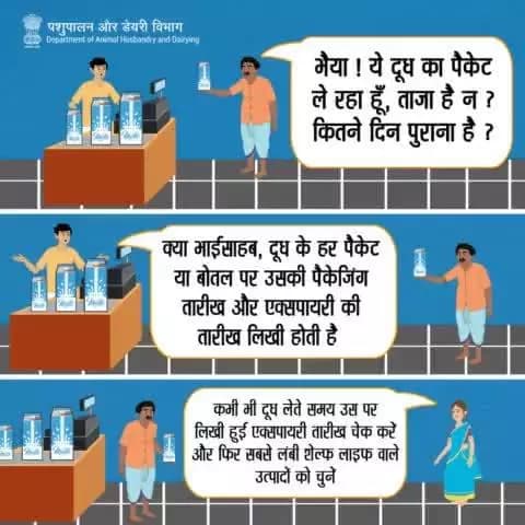 समय सीमा की जाँच करें: दूध उत्पादों को खरीदने से पहले हमेशा एक्सपायरी तारीख की जाँच करें। सबसे लंबी शेल्फ लाइफ वाले उत्पादों को चुनें ।
#खाद्य_सुरक्षा #गुणवत्ता_जांच #DairyProducts #ExpiryDate #ShelfLife #FoodSafety #QualityCheck