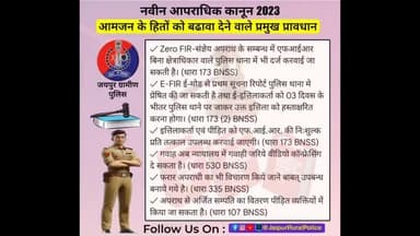 #नवीन_आपराधिक_कानून_2023
आमजन के हितों को बढावा देने वाले प्रमुख प्रावधान।
#AzaadBharatKeKanoon
#RajasthanPolice