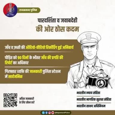 #नवीन_आपराधिक_कानून_2023
01 जुलाई 2024 से लागू
- #राजसमन्द_पुलिस है तैयार
#Rajasthanpolice
#RajsamandPolice