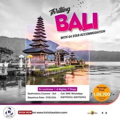 #Beaches, water activities, breathtaking temples and exotic culture await you in Bali.
Join #IRCTCTourism's tour
