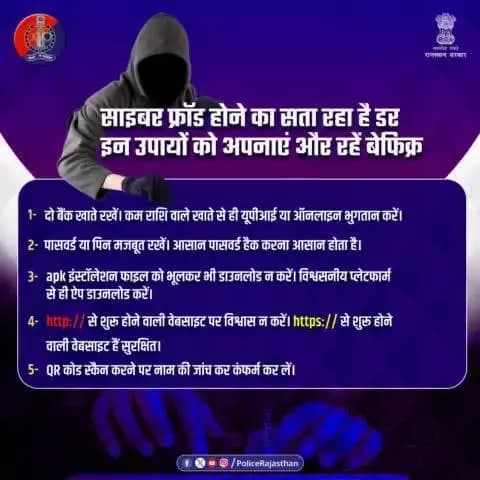 1. #साइबर_फ्रॉड या #ऑनलाइन_फ्रॉड से घबराने के बजाय स्वयं को अपडेट करना है बेहतर तरीका।
अनजान लिंक को इग्नोर कर, स्ट्रांग पासवर्ड के जरिए बच सकते हैं साइबर फ्रॉड से।