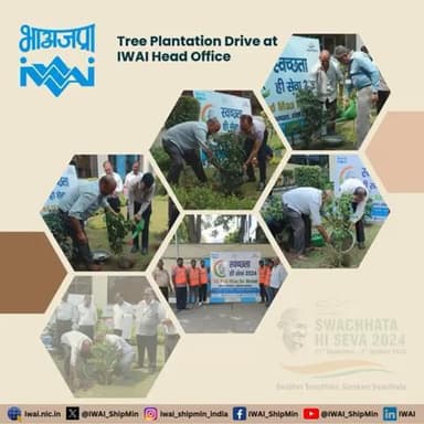 स्वच्छता ही सेवा 2024 #SHS2024 - #एक_पेड़_माँ_के_नाम अभियान के तहत भारतीय अंतर्देशीय जलमार्ग प्रधिकरण परिसर में वृक्षारोपण किया गया