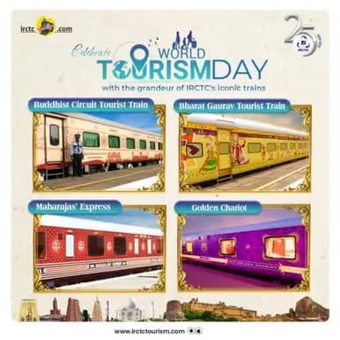 Celebrate #WorldTourismDay with Unforgettable Journeys!
This World Tourism Day, let the magic of rail travel take you to breathtaking destinations you've only dreamed of.