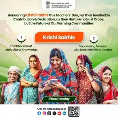 This #TeachersDay, MoA&FW celebrates #KrishiSakhis, who empower farmers by blending traditional wisdom with modern practices.