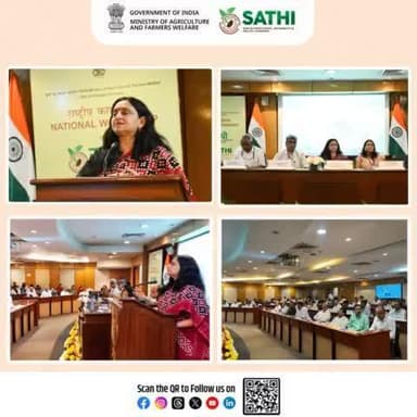 Smt. Shubha Thakur, Additional Secretary, DA&FW, addressed the #NationalWorkshoponSATHIPortal, organized by Ministry of Agriculture & Farmers' Welfare, Seed Division, at NASC Complex, Pusa, New Delhi, today. #agrigoi #SATHI