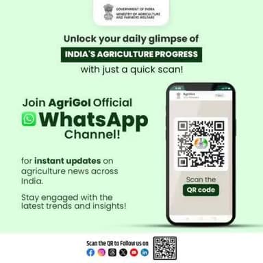 Stay updated on India’s #agricultural news! Join the @agrigoi WhatsApp Channel. Scan the QR Code.