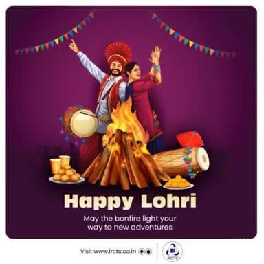 May your Lohri be filled with joy, warmth, and new adventures as you gather around the bonfire. Let IRCTC be part of your travels, taking you to destinations to celebrate tradition and new beginnings. 🌾🔥 #HappyLohri #FestiveJourneys