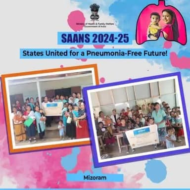 Mizoram is leading the way in the fight against childhood pneumonia with the #SAANScampaign.
Let’s raise awareness and reduce pneumonia cases to ensure our children’s health is protected!