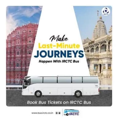 Book bus tickets on IRCTC Bus and travel on the go.
Visit www.bus.irctc.co.in now!
#TravelWithIRCTC #TravelIndia #IRCTCBus
