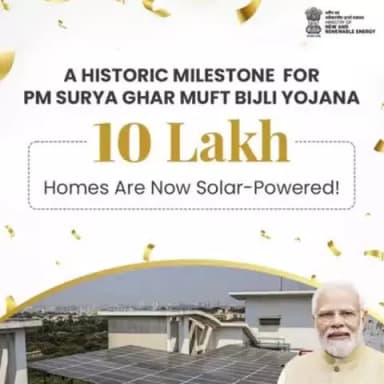 #PMSuryaGhar: India’s Solar Revolution
Muft Bijli Yojana Crosses Milestone of 10 Lakh Installations
