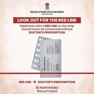 #ReadTheRed | Red line, red alert!
The red line on your medicine strip means it’s an antibiotic.