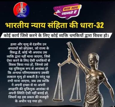 क्या आप जानते हैं?
भारतीय न्याय संहिता की धारा-32
#BNS #भारतीय_न्याय_संहिता
#भारतीय_न्याय_संहिता_2023