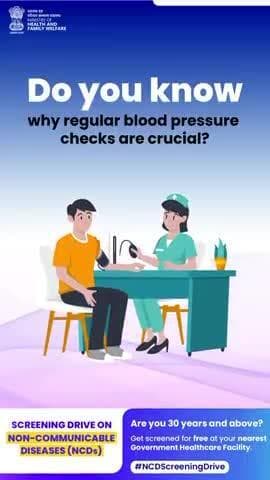 #NCDScreeningDrive | Hypertension is a silent threat. Regular blood pressure checks are crucial for its early detection and prevention.