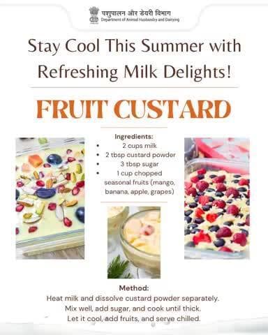 Beat the heat with a burst of sweetness!
Enjoy our chilled, creamy Fruit Custard made with fresh milk—a perfect summer delight to share and savor.
#DairyDelight #FreshMilk #SummerTreat