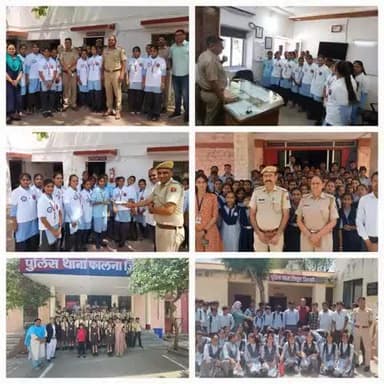 राजस्थान पुलिस स्थापना दिवस 2025 के उपलक्ष्य में जिला पाली में बच्चों द्वारा पुलिस स्टेशन भ्रमण किया गया।