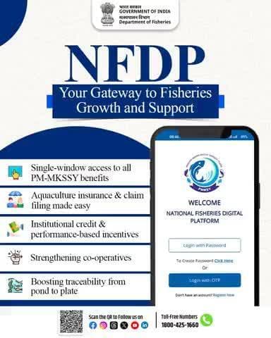 NFDP Empowering India’s Fishers Digitally, From scheme benefits to insurance & credit, get everything in one place.
#NFDP #DigitalFisheries #PMMKSSY #FishSmartIndia #OneStopPlatform #Fisheries