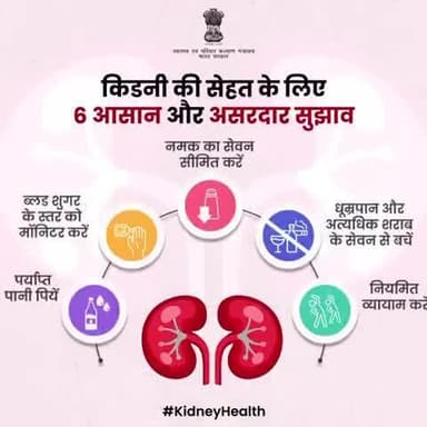 इन सरल उपायों को अपनी दिनचर्या में अपनाकर आप अपनी किडनी को स्वस्थ रख सकते हैं।
अपनी सेहत का ख़्याल रखें और स्वस्थ जीवन जिएँ!
#KidneyHealth