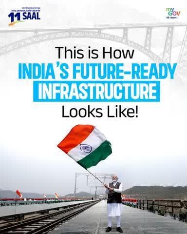 Prime Minister highlights #11YearsOfInfraRevolution in India.
Know more :https://pib.gov.in/PressReleasePage.aspx?PRID=2135541
