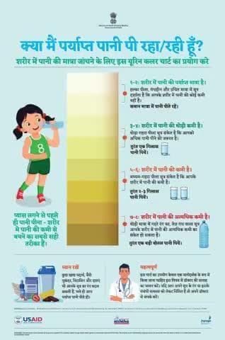 #BeatTheHeat | क्या आप पर्याप्त पानी पी रहे हैं?
आपके यूरिन का रंग बता सकता है शरीर में पानी की स्थिति।इस आसान यूरिन कलर चार्ट से जानिए — हाइड्रेटेड हैं या नहीं।
@MoHFW_INDIA
@railminindia