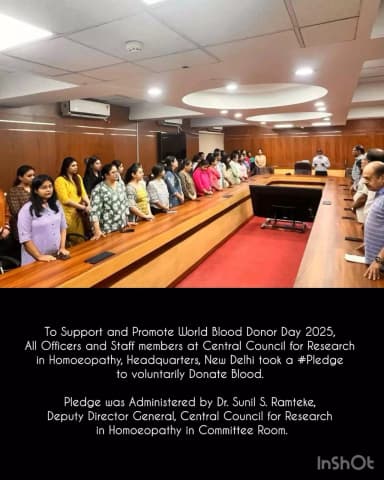 All Officers and Staff members at CCRH Headquarters, New Delhi took a #Pledge to voluntarily Donate Blood.
