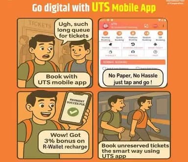 Long queues are a thing of the past!⏳ With the UTS Mobile App, book your tickets instantly and earn rewards. No paper, no stress – just board and go! #UTSApp #DigitalJourney #DigitalIndia
@railminindia