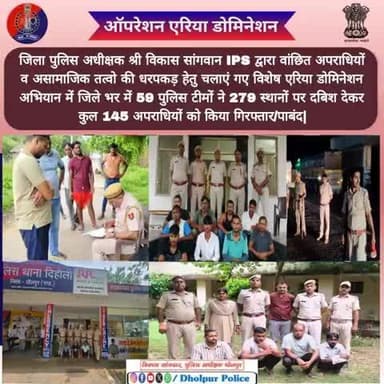 🚨 धौलपुर पुलिस का #एरिया_डोमिनेशन_अभियान.