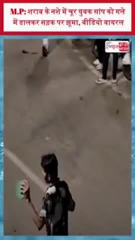 M.P: शराब के नशे में चूर युवक सांप को गले में डालकर सड़क पर झूमा, वीडियो वायरल
#MP #शराब #नशे #युवक #सांप