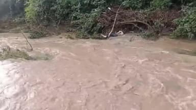 రాయికోడ్: ఉదృతంగా ప్రవహిస్తున్న వాగులో 2 కిలోమీటర్లు కొట్టుకుపోయిన వ్యక్తి మృతి విషాదకర ఘటన వీడియో