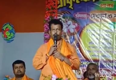 শ্যামপুুর ২: শ্যামপুরে দেওড়া ও নহলা গ্রামবাসীবৃন্দের পরিচালনায় কৃষ্ণ জন্মাষ্টমীর পূজার শুভ উদ্বোধন অনুষ্ঠান উপস্থিত বিজেপির সভাপতি।