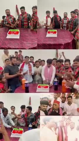 #रुदौली क्षेत्र के चंद्रामऊ के सपा नेता अलाउद्दीन खान ने सांसद अवधेश प्रसाद जी का जन्मदिन केक काटकर अपने आवास पर मनाया