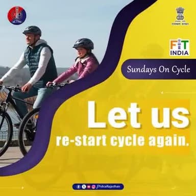 Let us Kick the cycle...
#RajasthanPolice
#SundaysOnCycle
#KheloIndia
#FitnessKiDoseAadhaGhantaRoz
