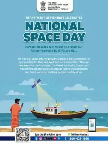 On #NationalSpaceDay, we celebrate the power of space technology in protecting lives, transforming coastal resilience and empowering communities. Building a safer, smarter future for India’s fishers!
#NationalSpaceDay #Nabhamitra #PMMSY