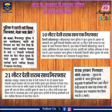 आज दिनांक-23.08.2025 के अखबार में प्रकाशित #सहरसा_पुलिस से जुड़ी खबरें।