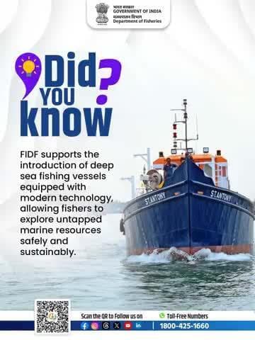 Going deeper, fishing smarter—FIDF is modernizing India’s marine fleet!
#DidYouKnow #DeepSeaFishing #MarineInnovation #FIDFIndia