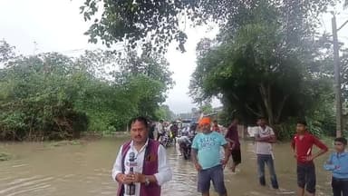 #चित्रकूट जिले के मां मंदाकिनी नदी सरधुआ में आई बाढ़