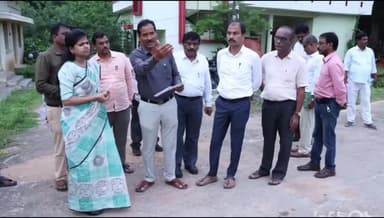 హసన్పర్తి: హసన్ పర్తి టిటిడిసిలో నిర్మిస్తున్న ఇందిరా మహిళా శక్తి భవన నిర్మాణ పనులను పరిశీలించిన జిల్లా కలెక్టర్