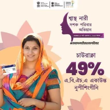 দিজিতেল হেল্থকী খুত্থাংদা নুপীদা শক্তি পীবা! 🌸
#SwasthNariSashaktParivarAbhiyaan গী মখাদা #ABHA একাউন্তশিংগী 49%গী ময়াদি নুপীশিংগী ওইরি