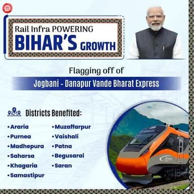 Flagging off of Jogbani - Danapur Vande Bharat Express
#RailInfra4Bihar
@railminindia