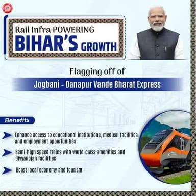 Flagging off of Jogbani - Danapur Vande Bharat Express
#RailInfra4Bihar
@railminindia