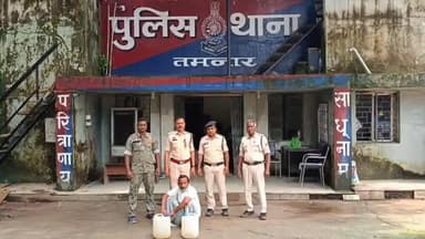 तमनार: तमनार पुलिस ने कसडोल से 20 लीटर अवैध महुआ शराब की बड़ी दबिश में की जब्ती, आरोपी गिरफ्तार
